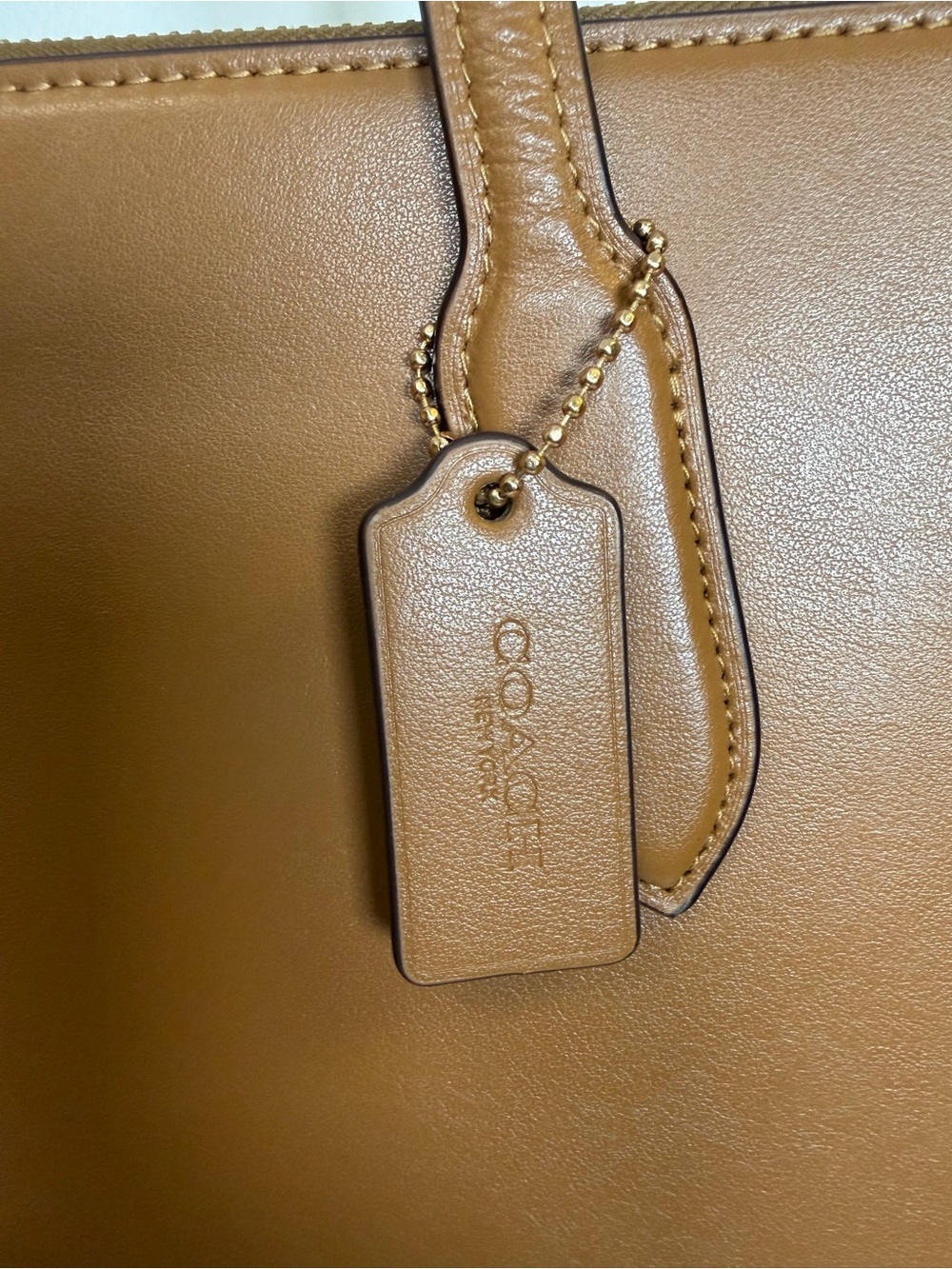 Coach ‘Nina’ Carryall Tote Light Saddle Brown Leather - Picture 9 of 17